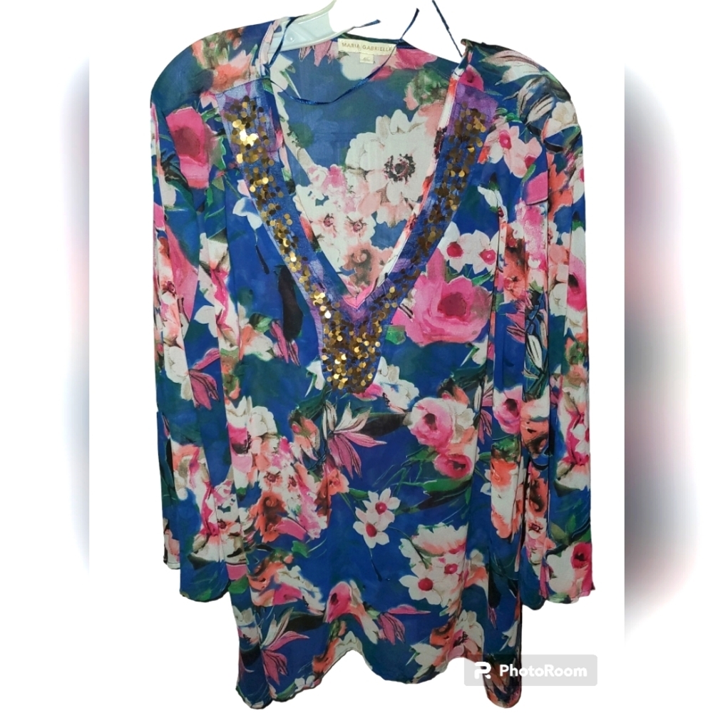 Maria Gabrielle Tunic  Floral Top Size 3x